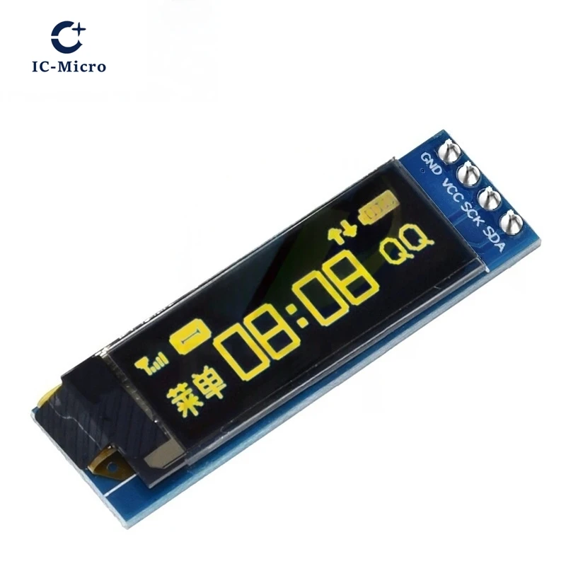 وحدة OLED 0.91 بوصة 0.91 بوصة أبيض/أزرق OLED 128X32 OLED LCD LED SSD1306 وحدة عرض 0.91 بوصة IIC التواصل لـ Arduino XCW #3