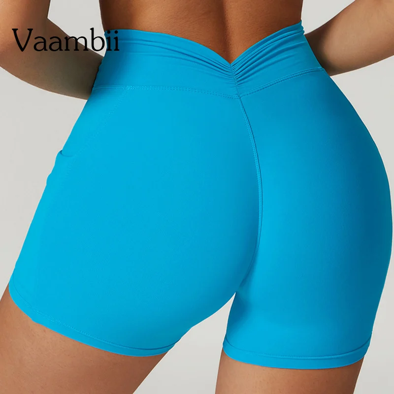 

Sports Tights Butt Scrunch High Waist Squat Proof Fitness Leggings Pocket Women's Seamless Workout Gym Yoga Shorts Activewear