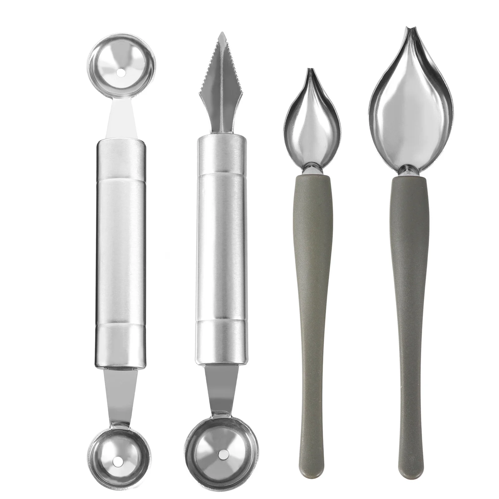 

4 pcs Bakery Decorating Tools Stainless Steel Spoon for Sauce Plating Chocolate Pencil Large Size Lightweight Portable