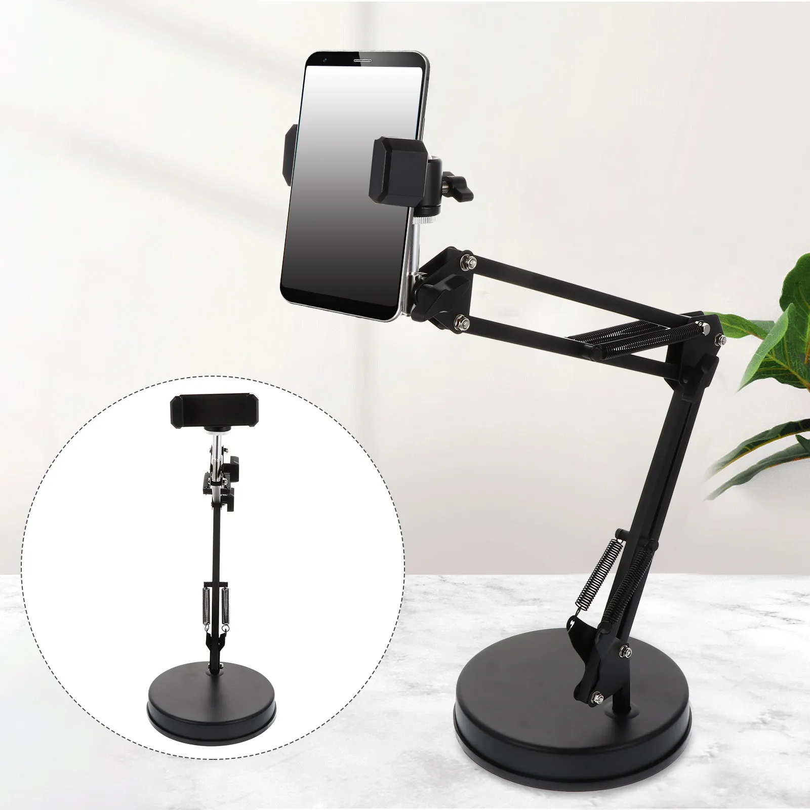 

1Set Camera Suspension Arm Webcam Bracket Iron Adjustable Desktop Scissor Arm Stand Phone Recorder Holder for Live