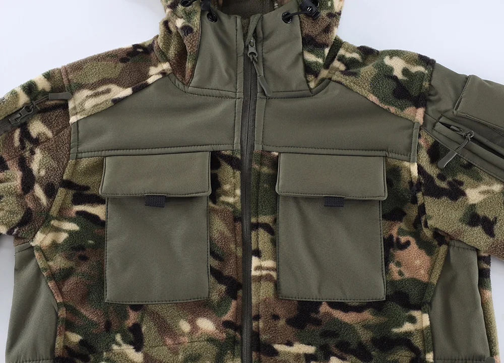Winter Herren Outdoor Camouflage Jacke Set taktische Kapuzenjacke Winter warme Jacke Innenschicht Herren Winteranzug Herren Set – Detail 13