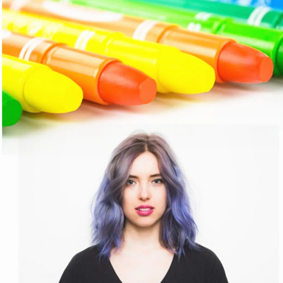 

7 Colors Kredk Temporary Vibrant Glitter Instant Streaks Hair Color Coloring Style Styling Care Dye Chalk Beauty Products