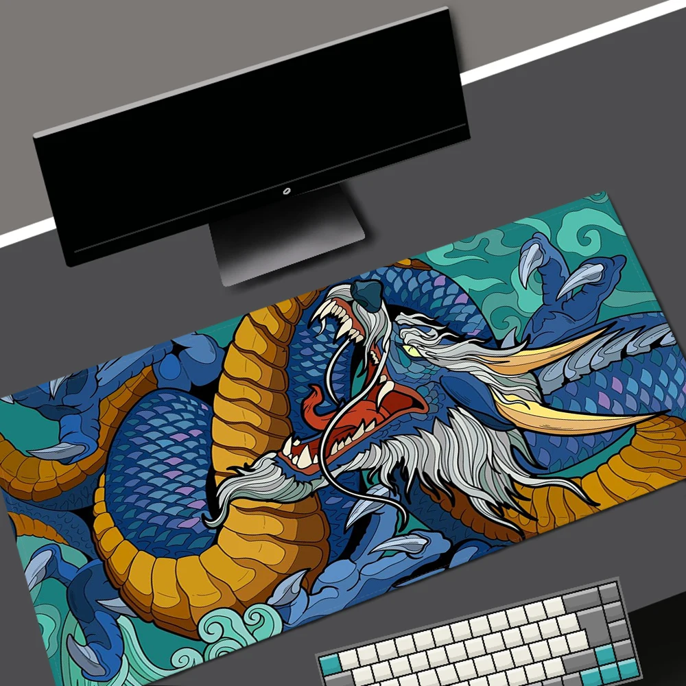 Japan Dragon Mouse Pad Gamer Keyboard  Playmat Laptop Anime Mousepad Xxl Computer Mat Office Accessory Deskmat Carpet Mouse Mats