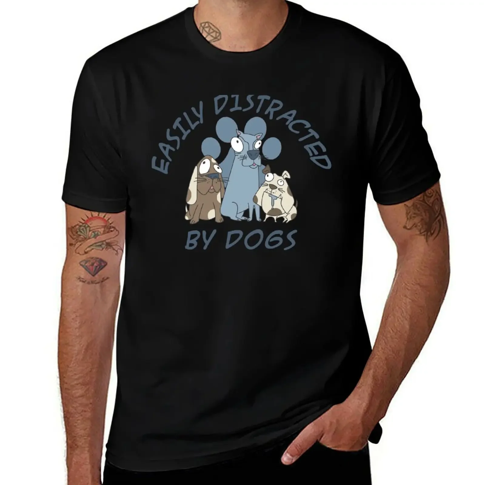 Easily Distracted By Dogs T-Shirt graphics cheap stuff quick-drying plus size clothes sweat shirts, men