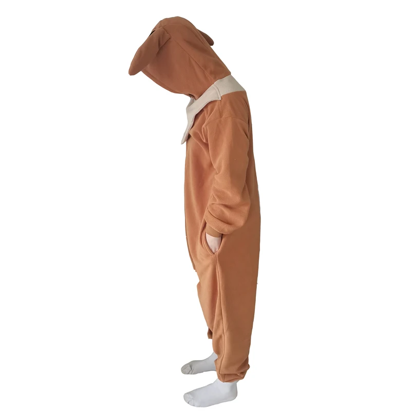 Eevee Onesies Halloween Cosplay Costume for Adults Women Pajamas One-Piece Pijamas Kigurumis Christmas Men Winter Homewear Gift