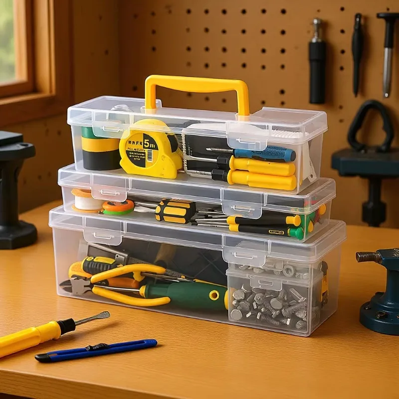 1/7Pcs Multi-Compartment Tool Organizer Sorting Box Tool Parts Storage Box Set For Screws Wrenches Hardware Accessories