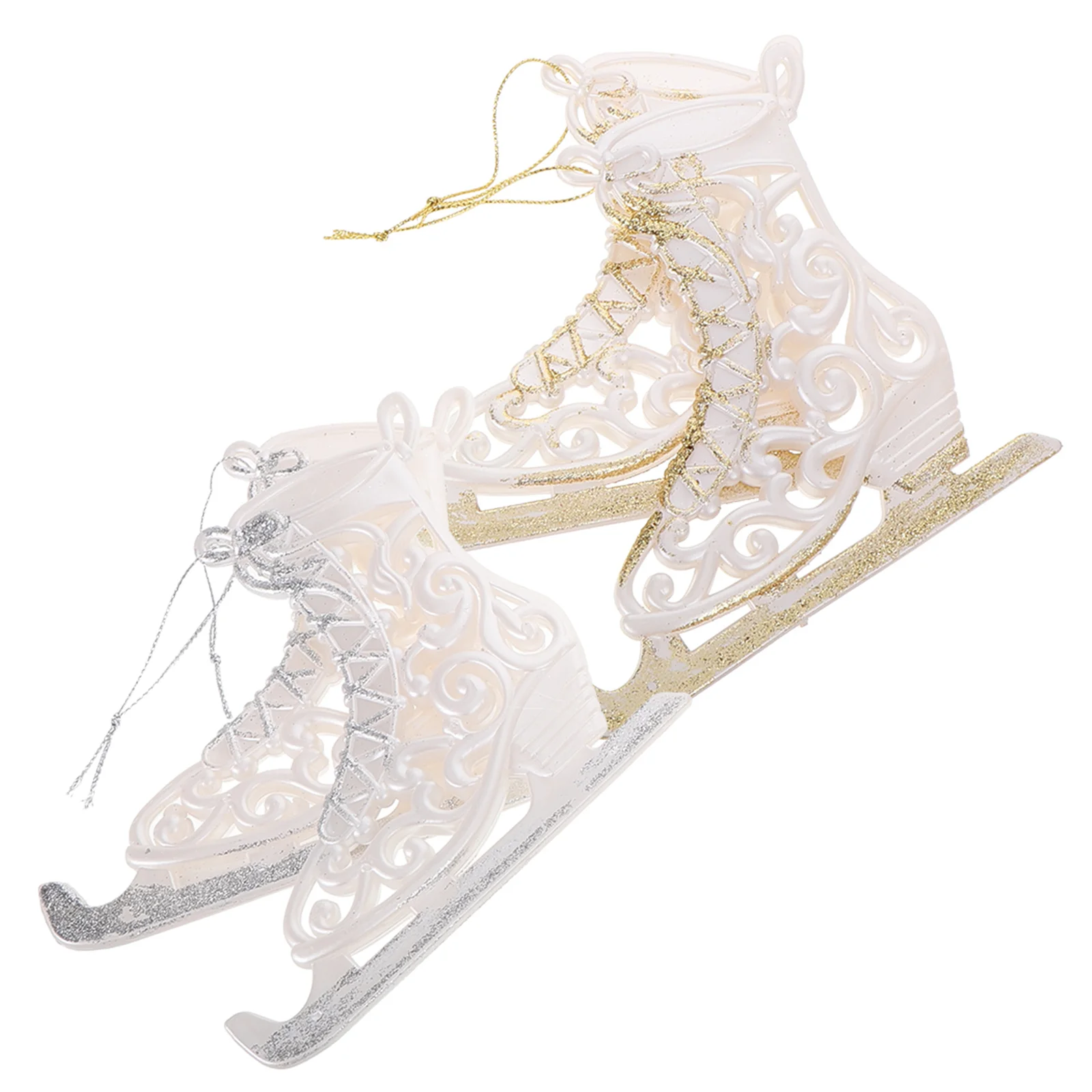

4pcs Skate Shoe Pendant Christmas Ornament Acrylic Clear Decorative Items Holiday Hanging Ornaments Tree Home Office