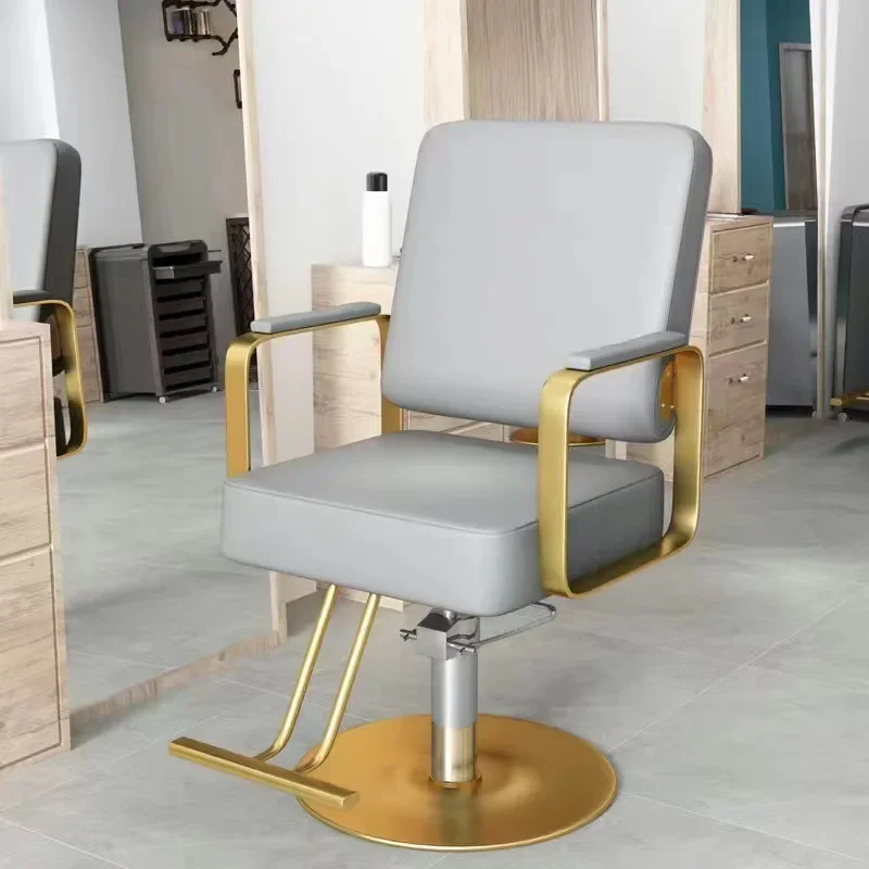 

Hair salon, hair salon chair, hair salon dedicated lifting and rotating light luxury stainless steel trendy shop, fashionable ha