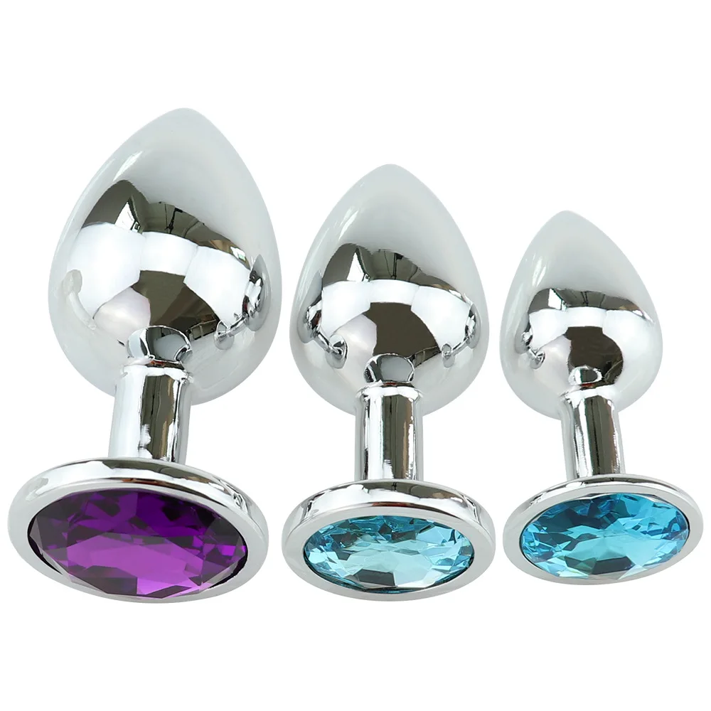 S/M/L Adults Plug Anal With Jewelry Erotic Colorful Stainless Steel Butt Anal Beads Crystal Stimulator Sex Toys Dildo for woman