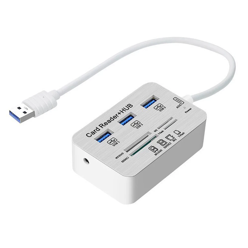 USB 3.0 HUB USB Splitter USB Adapter USB 3.0 2.0 to 3 Ports USB HUB Support MS SD M2 TF Card Reader for Laptop PC Computer