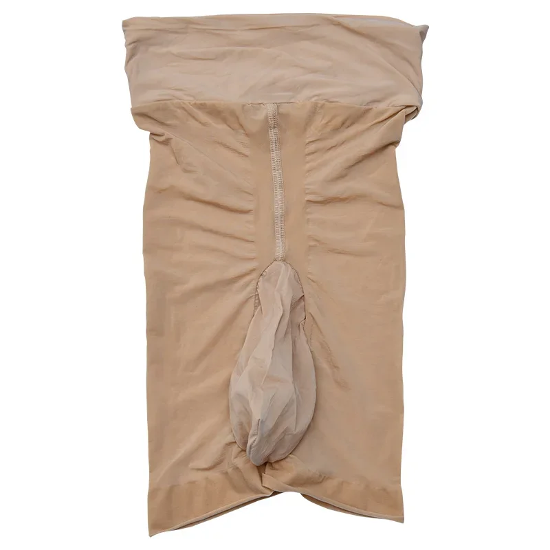 Эротические плавки Sissy, тонкие прозрачные масляные блестящие двухслойные бесшовные шорты-боксеры с высокой талией для мужчин, трусики с рукавами для пениса