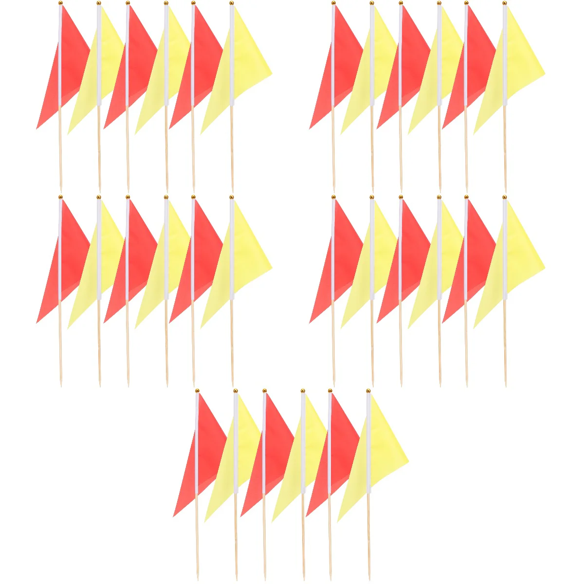 

5 PCS Triangle Bunting Flag Yard Flags Marker Lawn Marking Red with Pole Landscape Bamboo Yellow Stake Irrigation