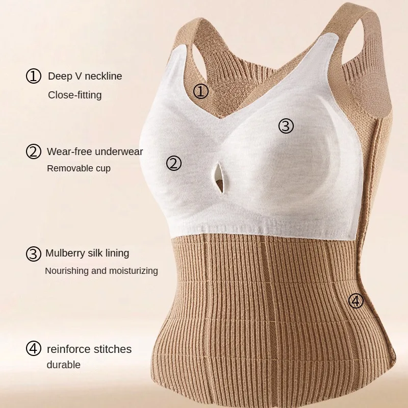 المرأة الحياكة العميق الخامس الرقبة بروتيل ، قمة مثير ، مريحة و لينة الملابس الداخلية ، الدفء بروتيل مع بنيت في الصدرية ، والأزياء