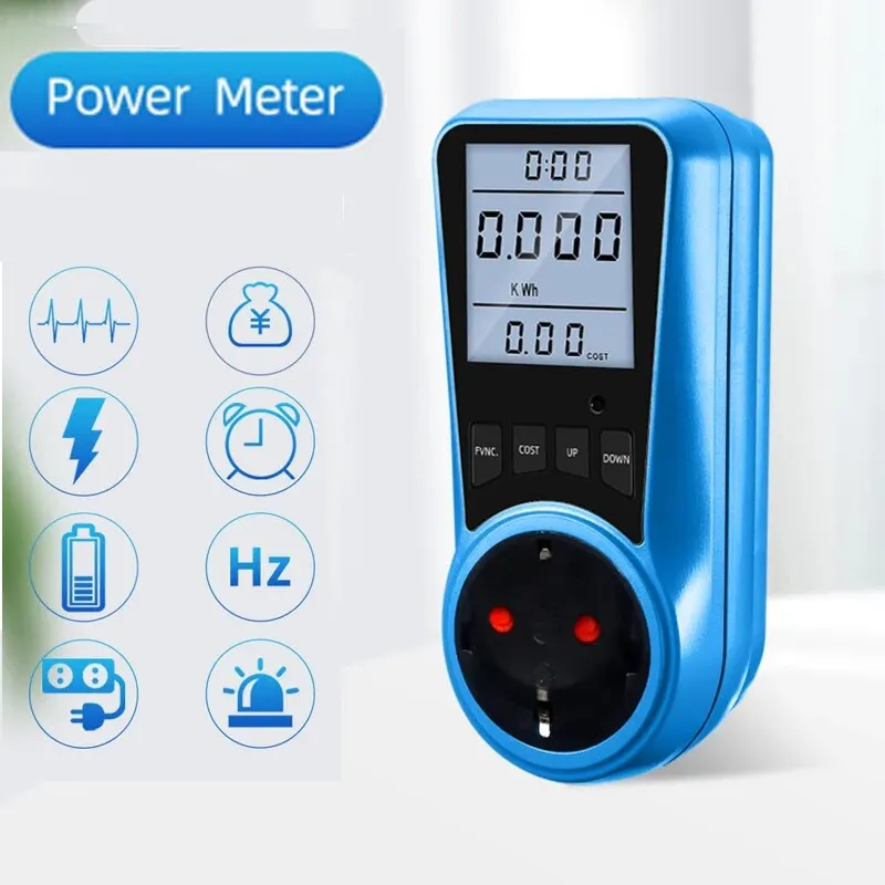 1 PC Plug in Power Meter Electrical Energy Monitor for Socket Power Usage Household Smart Energy Meter Socket EU Plug