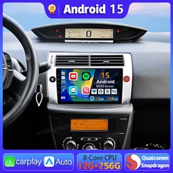 Android 15 Carplay Auto For Citroen C4 C-Triomphe C-Quatre 2006 2007 2008-2011 Car Radio GPS Multimedia Player 2Din Video Stereo