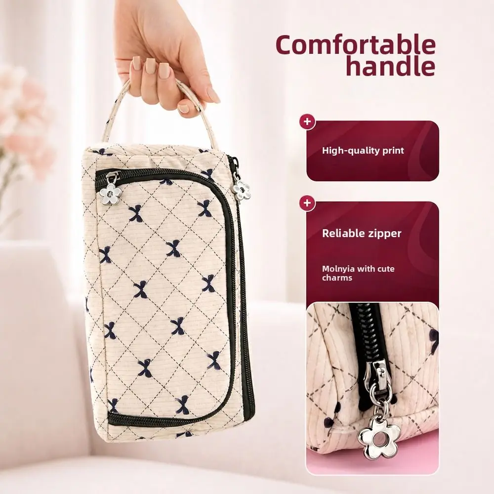 Fashion Large Pencil Case Big Capacity Multifunctional Canvas Pencil Pouch Desk Organizer Students Storage Bag Stationery Box
