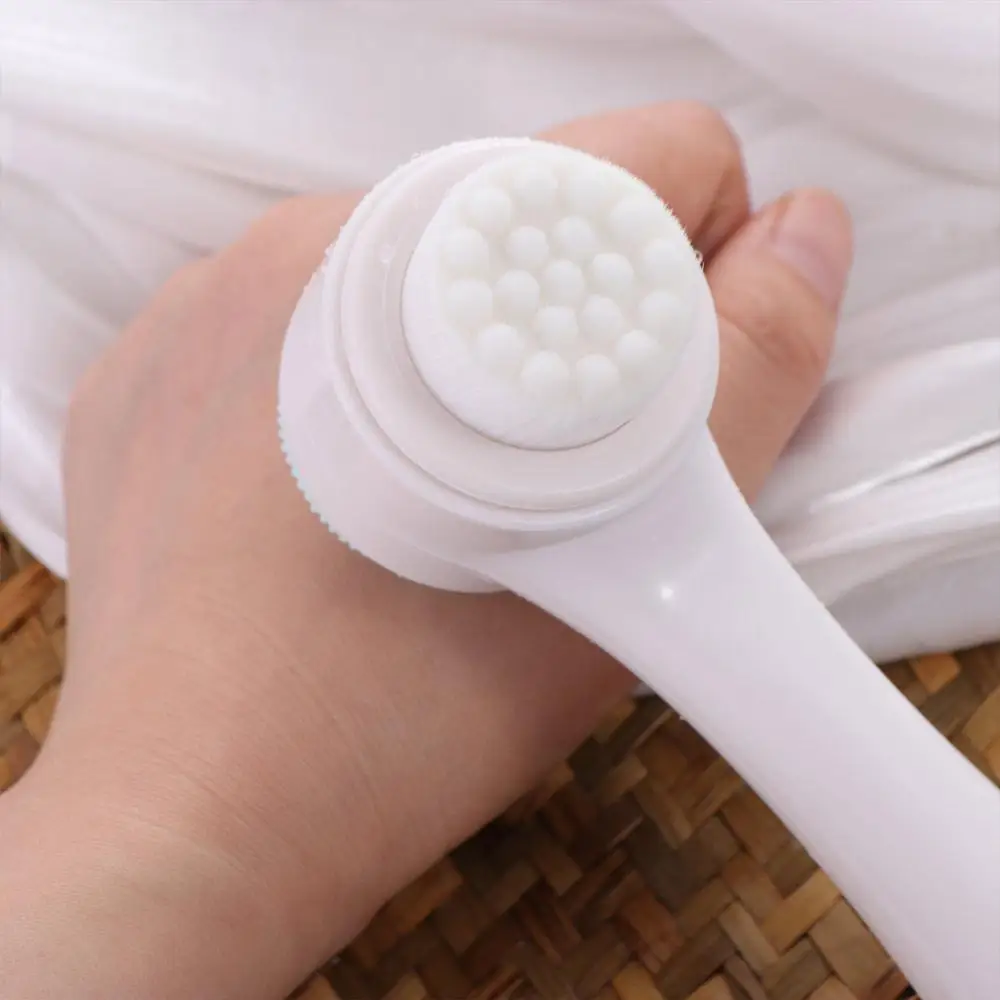 Double Sided Silica Gel Facial Brush Soft Blackhead Remover Facial Cleanse Brush Cute Skin Care Facial Face Scrubber Brush