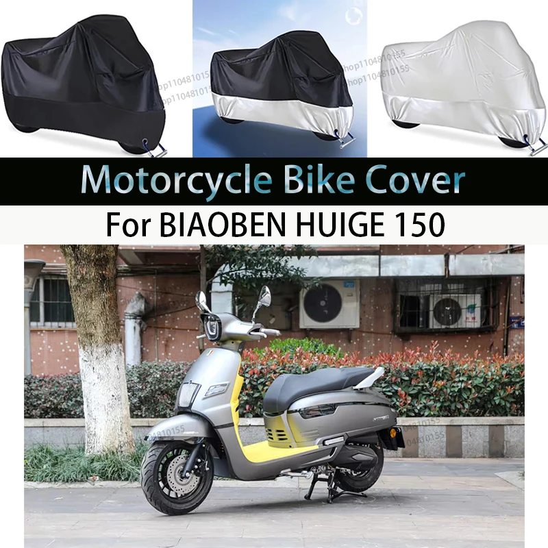 

For BIAOBEN HUIGE 150 Motorcycle Cover Moto Rain Cover Waterproof Dustproof UV Cover Coat Indoor Outdoor Motorbike Scooter Cover