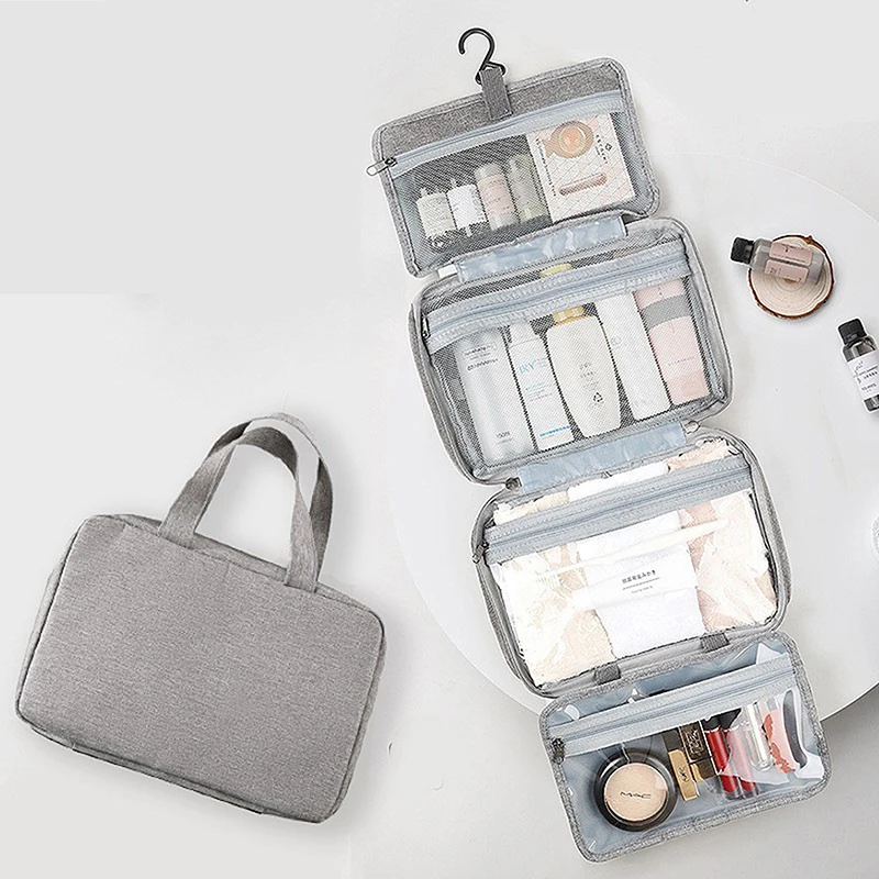 Borsa da toilette con gancio appeso borsa pieghevole impermeabile grande trucco da viaggio custodia per rasoio cosmetico custodia per Organizer