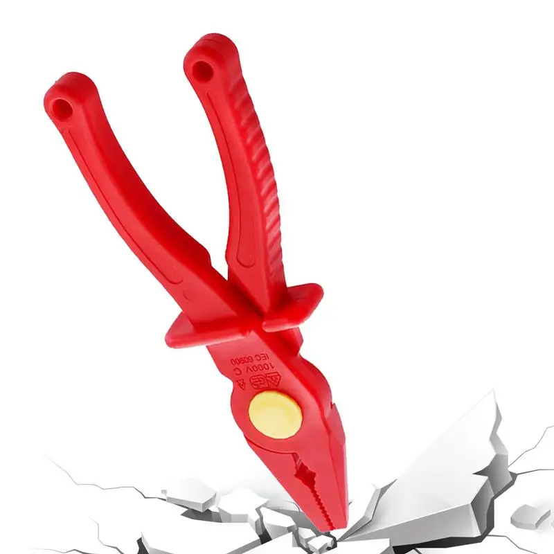 

Insulated Needle Nose Pliers Flat Nose Multipurpose Pliers 1000V Insulated VDE Long Nose Pliers With Anti-Slip Handle