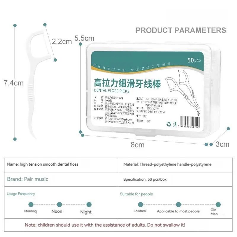 3 PCS Disposable Plastic Toothpick Dental Floss High-tension Smooth Dental Floss Stick Portable Dental Floss Box Dental image 5