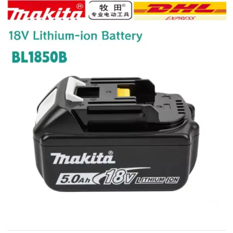 

100% оригинальный аккумулятор Makita 18V 5.0AH 6.0AH, перезаряжаемый аккумулятор для электроинструментов Makita, модели BL1850B BL1860B.