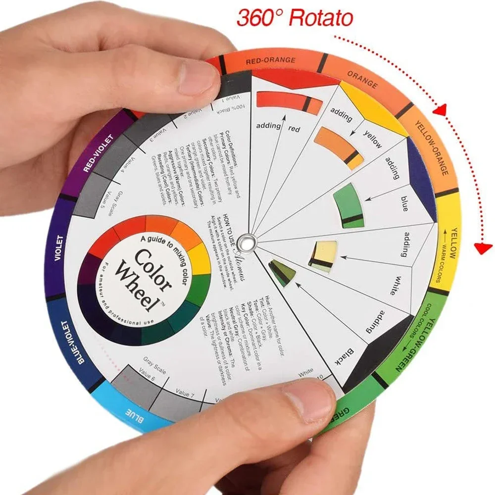 1Pcs 12 Color Tattoo Color Paper Card Wheel Circle Chromatic Eyebrow Tattoos Design Nails Professional Pigment Makeup Supplies