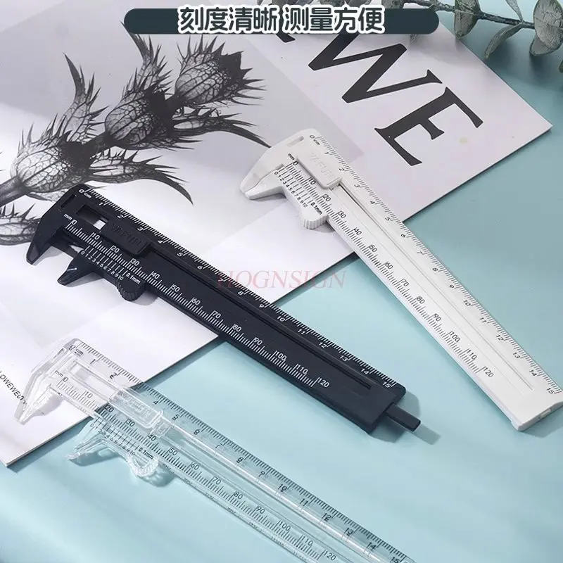 

1pcs Simple and high aesthetic plastic vernier caliper, high-precision industrial grade household primary school mini ruler