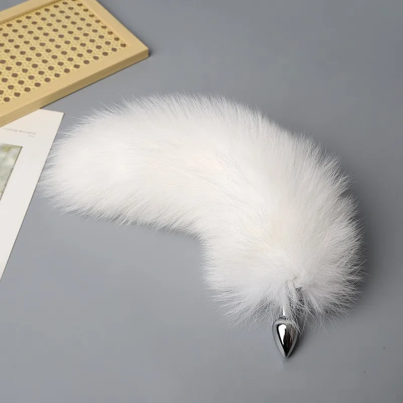 Erotic BDSM Sexy Toys of Real Fur Super Fat Fox Tail with Size Changeable Anal Butt Plug for Women Animal Cosplay Sex Games