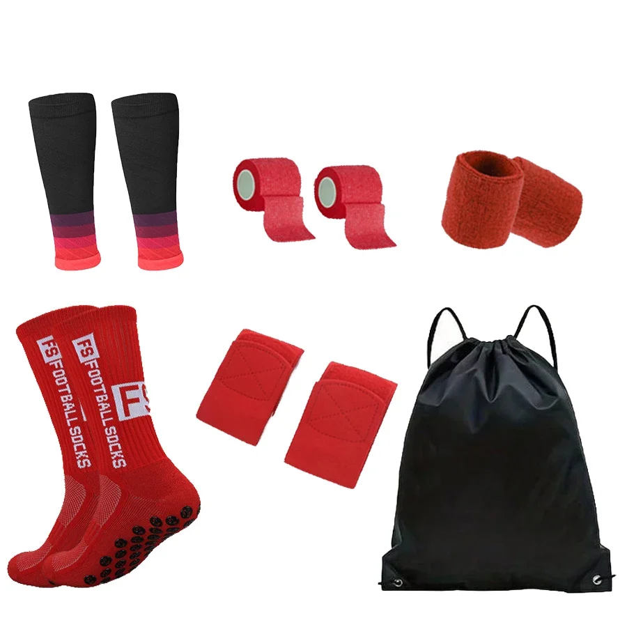 طقم مكون من 8 قطع من جوارب FS الرياضية وملحقات الحماية، مناسب للرياضة مثل كرة القدم جيدًا