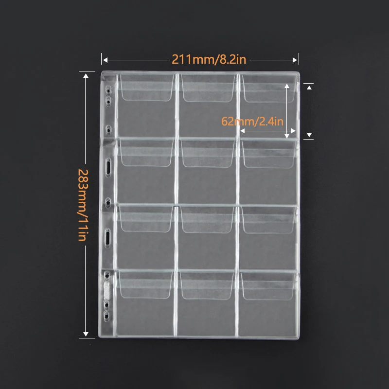 9/12 شبكة كلاسيكية حامل العملات المعدنية البلاستيكية ورقة تخزين جمع الألبوم القضية
