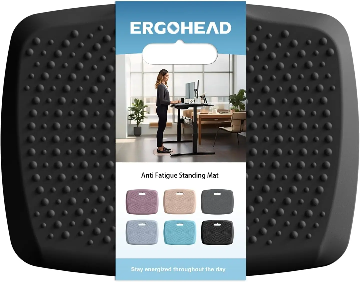 Anti Fatigue Kitchen Floor Mat Comfort Standing Mat, Portable Office Standing Desk Mat, Multi-Purpose Kitchen Rug, Buil