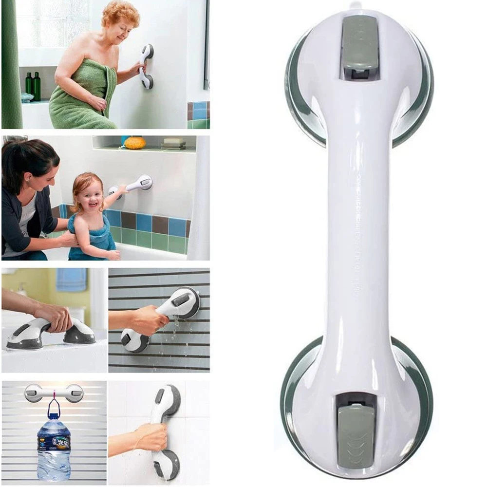 New Shower Handle Safety Helping Handle Anti Slip Support Toilet Bathroom Safe Grab Bar Vacuum Sucker Suction Cup Handrail