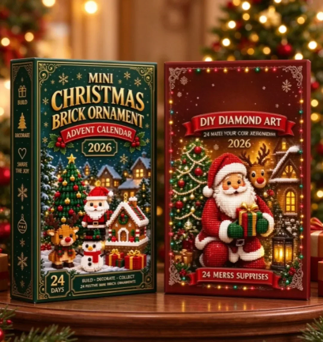 2026 3D Mini Christmas Brick Ornament Advent Calendar 24 Days Christmas Countdown Building Blocks Kit,Christmas Tree Decor Gift