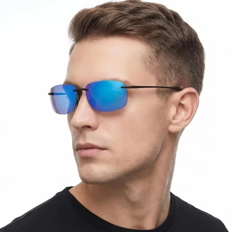 Ultralight TR90 Polarized Sunglasses Men Women Frameless Driver Driving Sun Glasses Fashion Outdoor Fishing Hiking Sports Shades