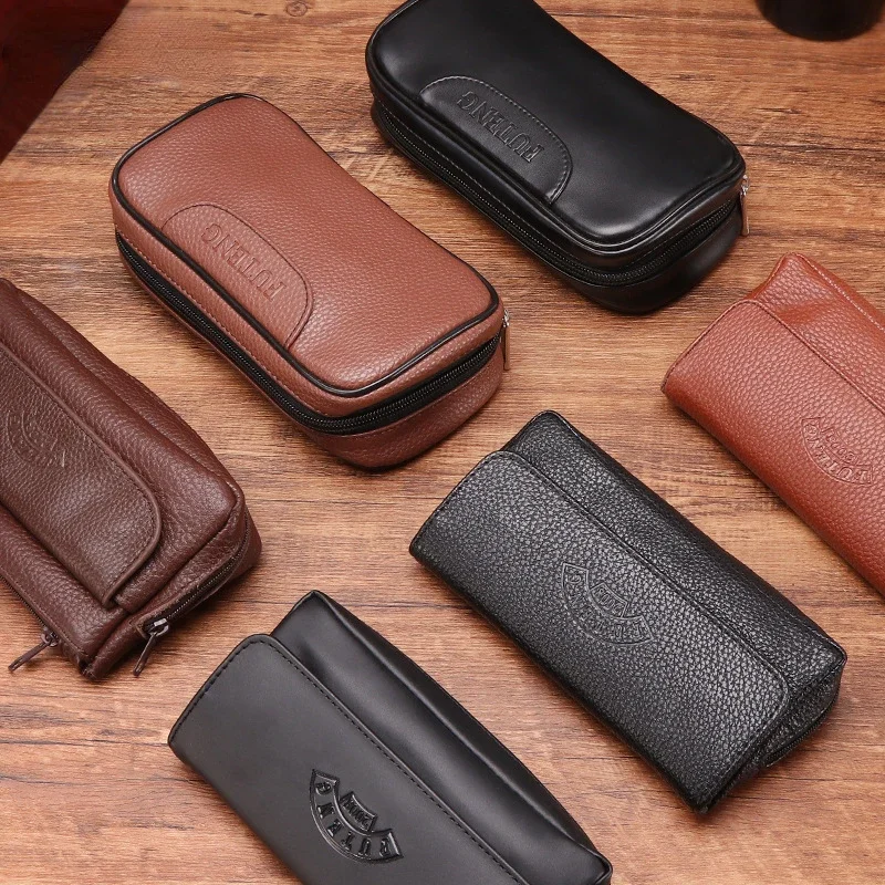 Portable Smoking Pipe Bag Soft PU Leather Tobacco Pipe Storage Bag for Travel Smoking Tools Accessories Pouch