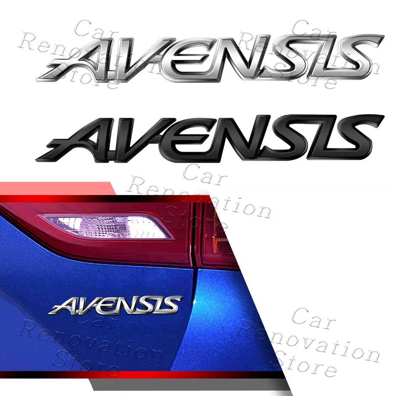 

Auto Accessories Emblem Chrome Metal Car Rear Trunk Fender Sticker Side Badge For Avensis Letter Logo Decoration