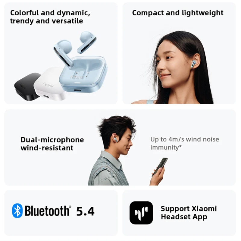 Global version Xiaomi Redmi Buds 6 Active New TWS Bluetooth Earphone 30 Hours Battery Life Mi Ture Wireless Earbuds Headphone