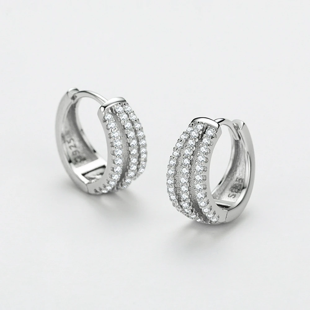 PuBang Fine Jewelry 925 Sterling Silver Full High Carbon Diamond Hoop Earrings for Women Anniversary Wedding Gifts Drop Shipping