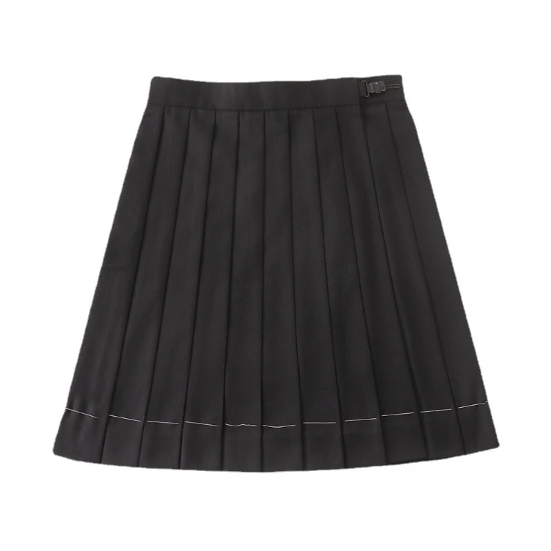 Gonna a pieghe uniforme comoda alla moda Gonna tinta unita Uniforme scolastica per studenti Gonna lunga giapponese a vita alta invecchiata