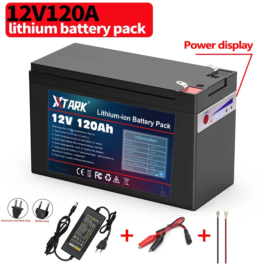 

New 18650 3S6P 12V 120Ah Lithium Battery Pack,Built-in 30A BMS,For Solar Energy Electric Vehicle Li-ion Battery+12.6V Charger