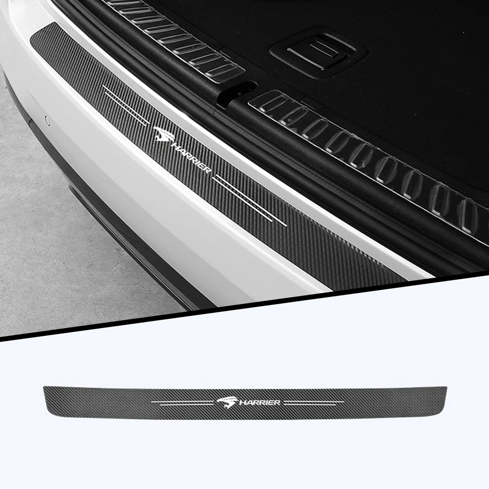 1pc car sticker carbon fiber car trunk bumper decoration modified For Toyota Harrier Camry Corolla Rav4 Yaris Prius Hybrid Prado