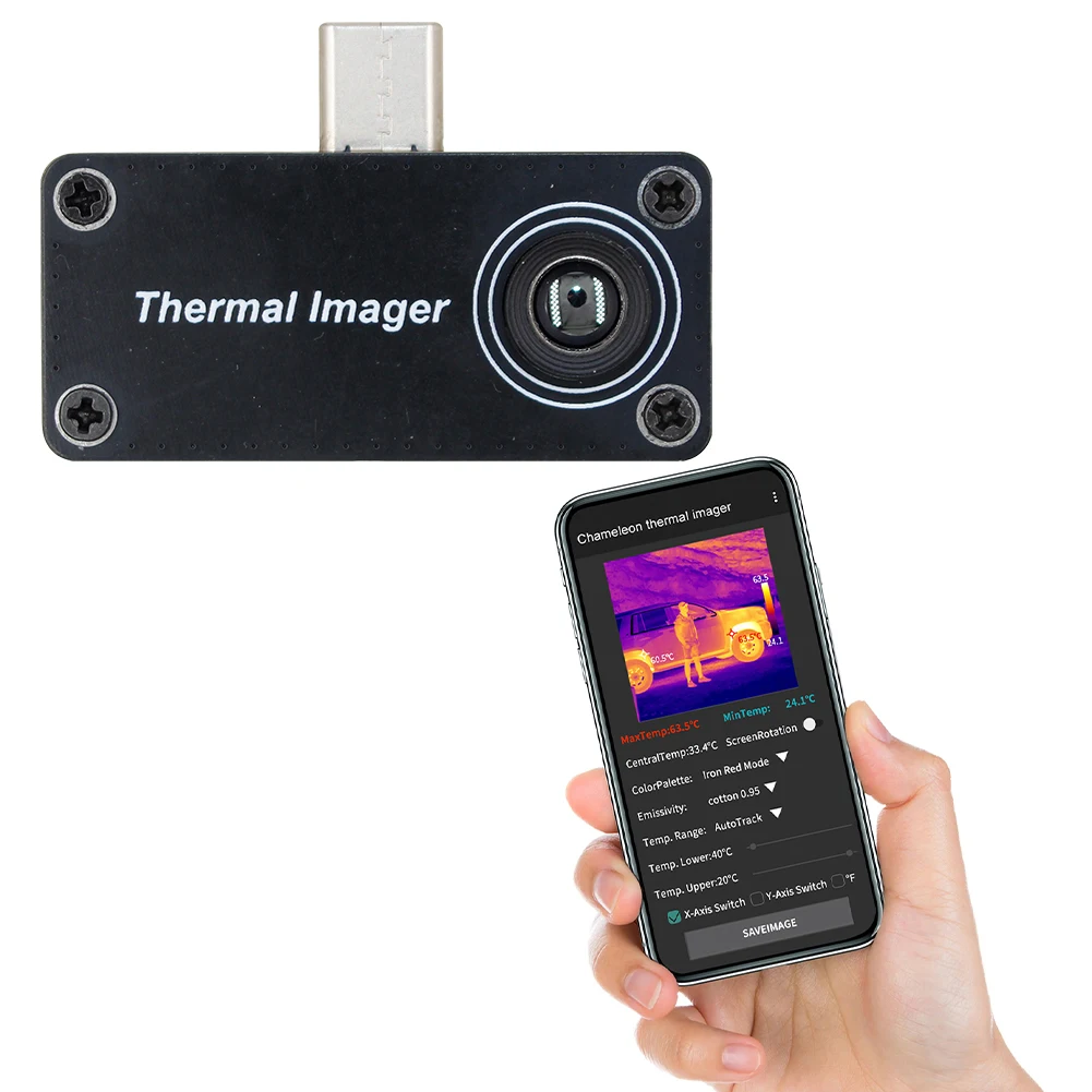 Type-C Mobile Thermal Imager APP Control 32*32 Pixels Thermal Imaging Camera Infrared Thermal Imager for Android Phone