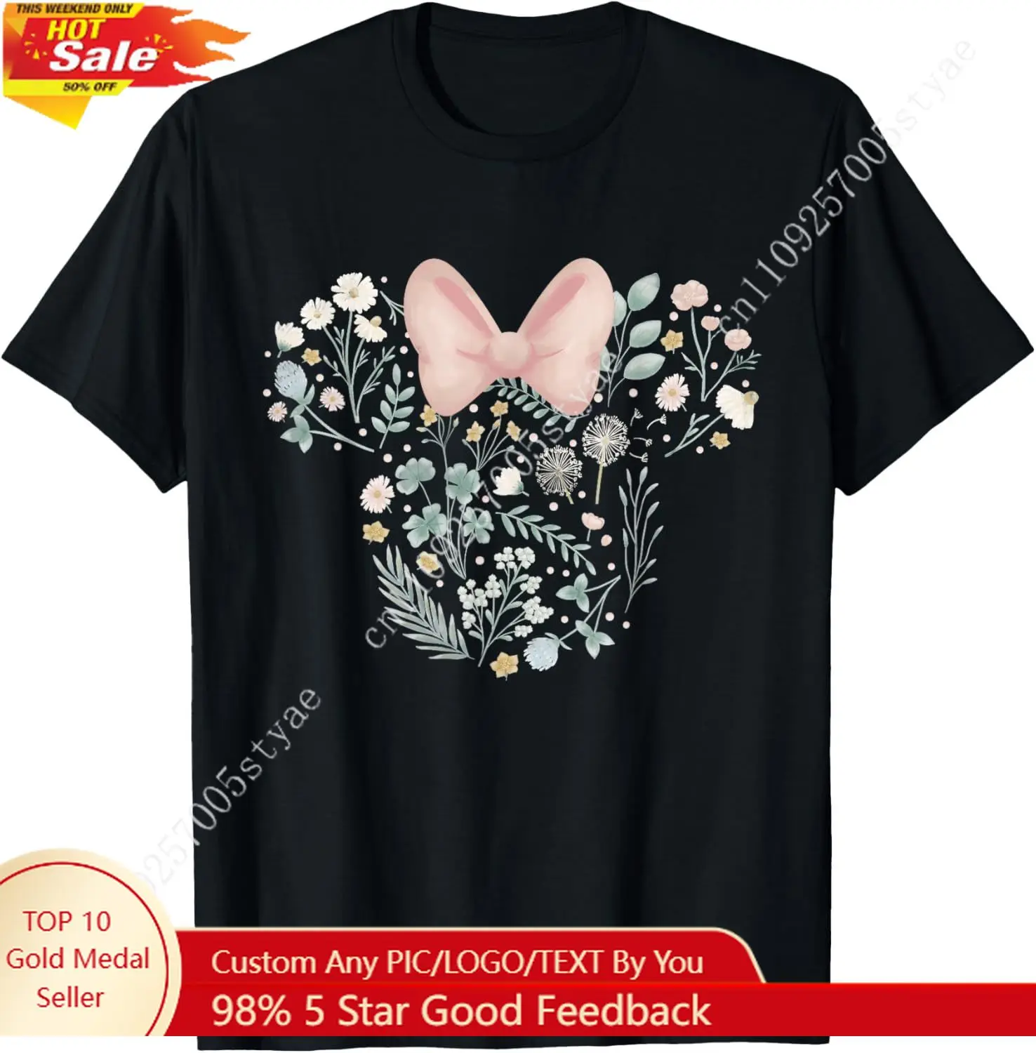 

Disney Minnie Mouse Icon Spring Flowers T-Shirt