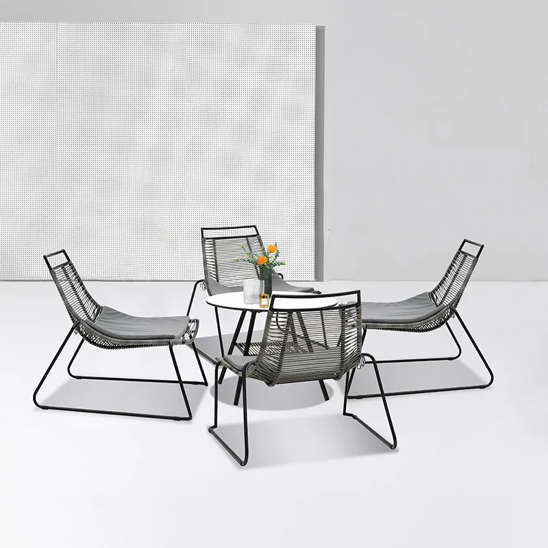 

Outdoor rattan sofa courtyard table and chair leisure balcony rattan chair homestay outdoor garden waterproof table and chair