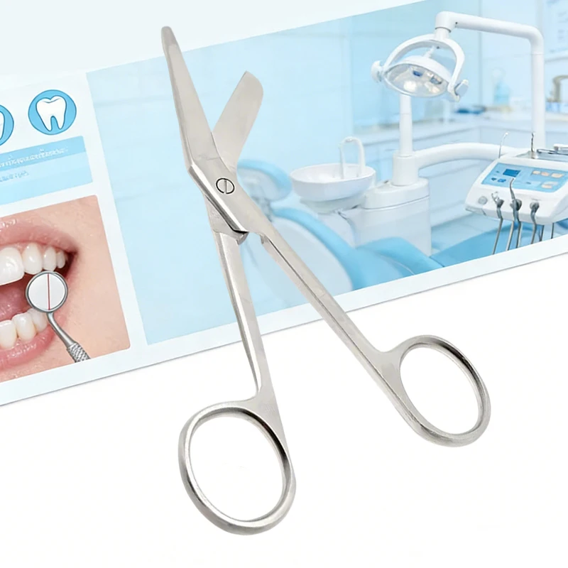 

2pc 14cm Stainless Steel Lister Bandage Scissors Surgical Scissors Dental Oral Surgery Tools For Dressing Removal Suture Cutting