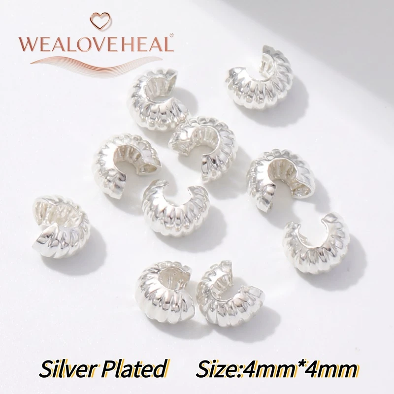 50/100 Stück 18K vergoldete Messing-C-Form-Klemmverschlüsse 3/4/5mm Halbmond-Klemmperlen Stopper DIY Schmuckherstellung Zubehör – Detail 33