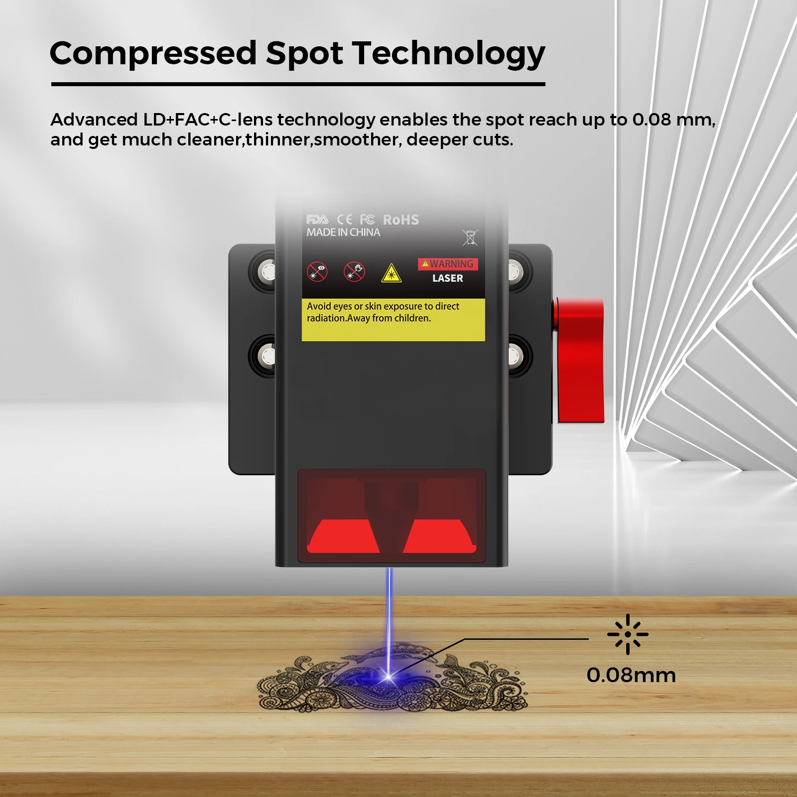 TWO TREES TC20 20W Diode Laser Module For TTC450 PRO/TTC450 Ultra, Laser Cutter Module for CNC Engraver, Integrated Air Nozzle