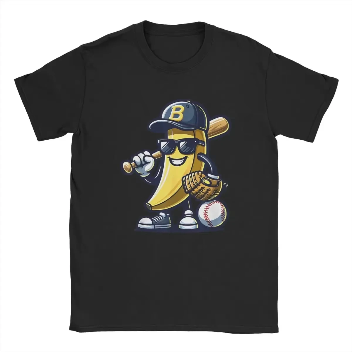 

Banana Playing Baseball Fruit Lover Men Women T-shirt Savannah Vintage Tees Short Sleeve Crewneck T-Shirts Cotton Gift Clothing