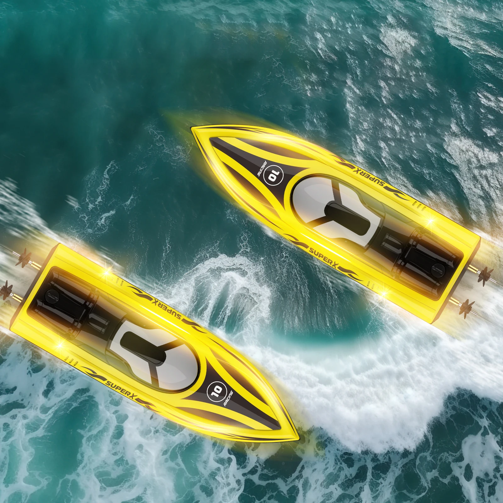 Barco teledirigido 14+, 30 minutos de largo tiempo de ejecución, 2,4 GHz, Motor Dual de alta frecuencia, velocidad de 15 km, alcance de 50 m, diseño ABS resistente al agua, alerta de batería baja